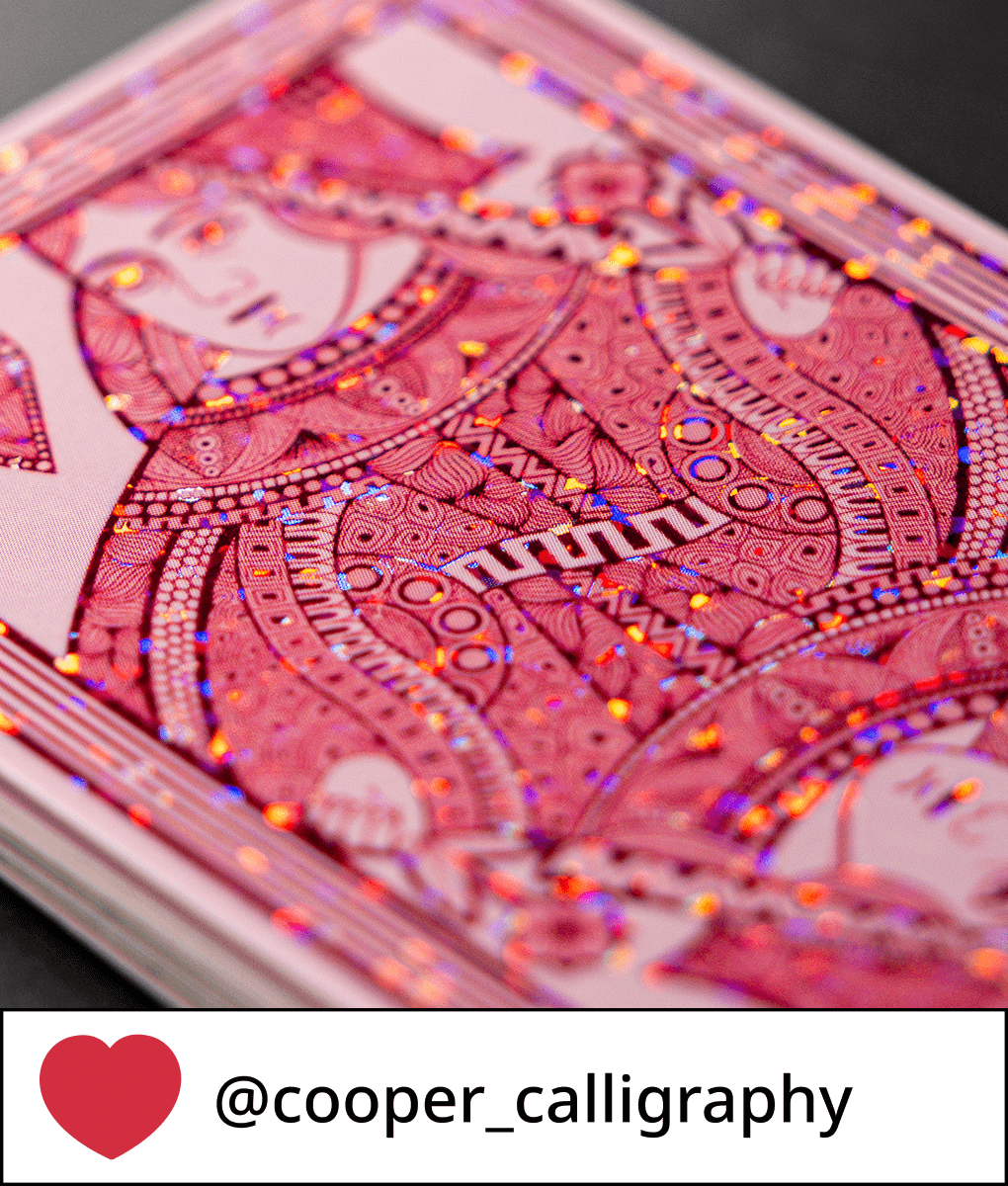 Die cut glitter game card sticker - Cooper_calligraphy.