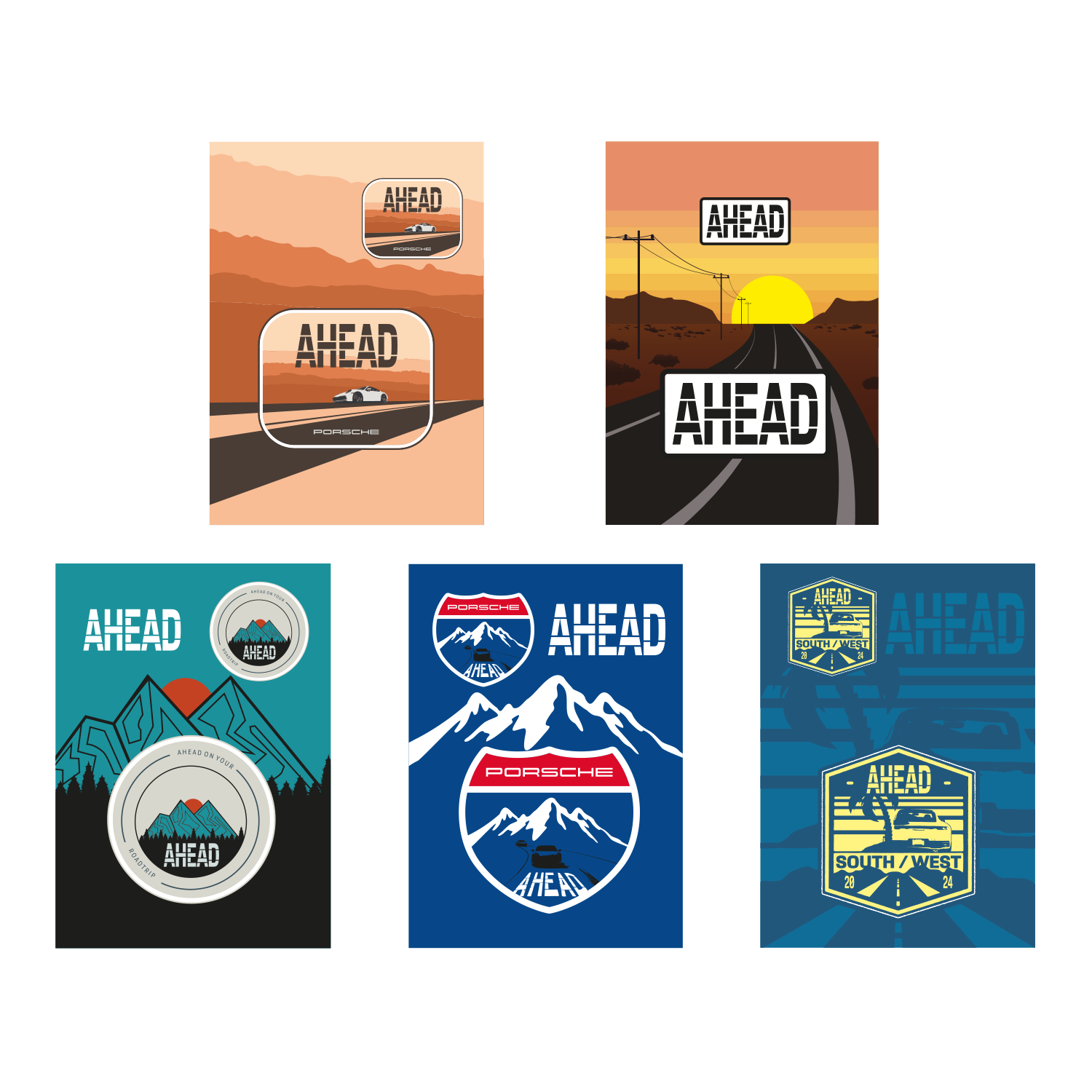 all sticker sheets for porsche collaboration AHEAD