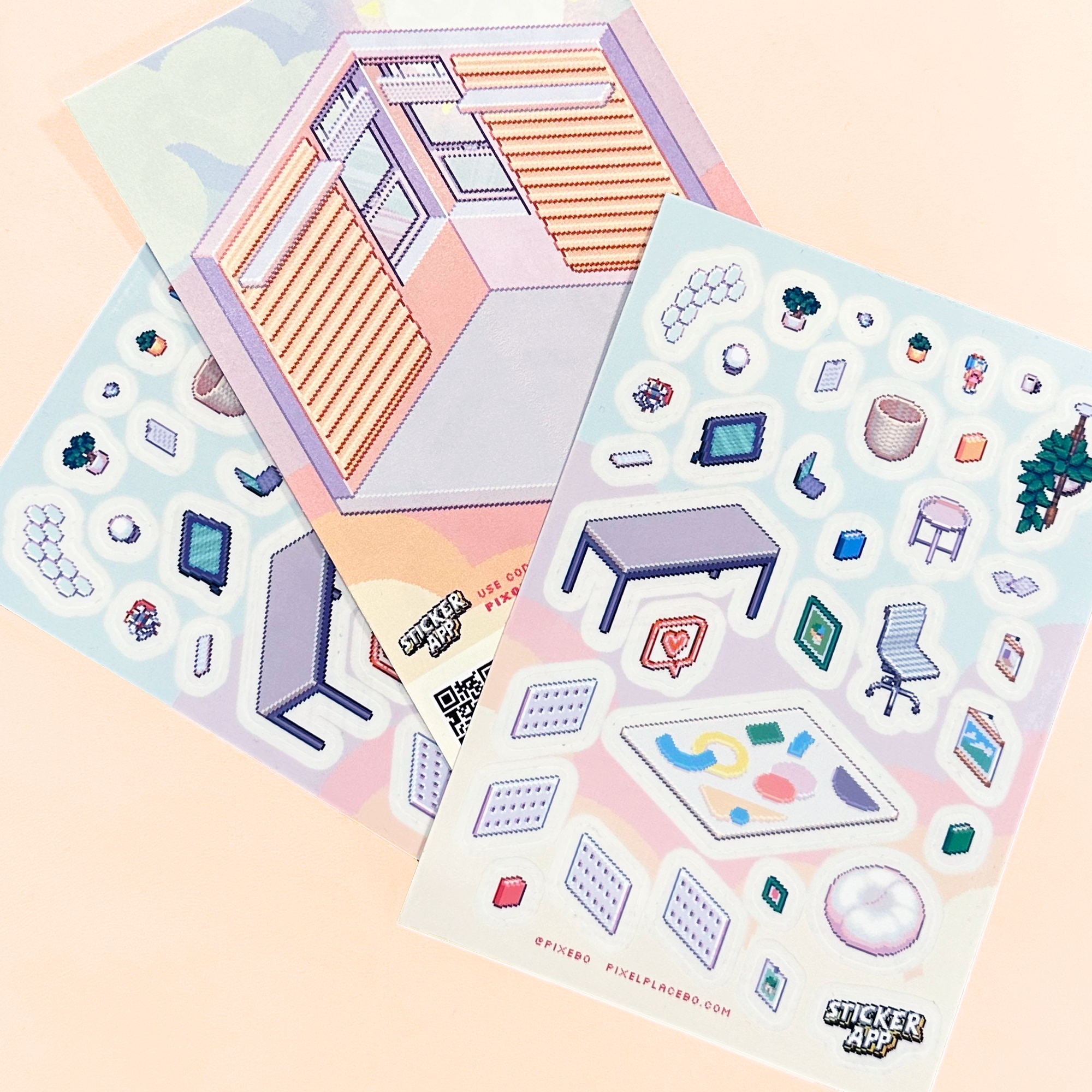 April Thank You cards, transparent sticker sheets